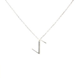 925 Sterling Silver Z Letter Necklace - Nusrettaki