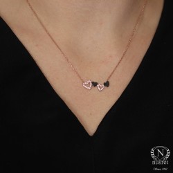 Sterling Silver Four Hearts Necklace - Nusrettaki