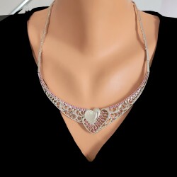 925 Sterling Silver Love Heart Necklace - Nusrettaki