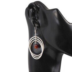 Three Hoop, Silver 925 Dangle Earrings - Nusrettaki (1)