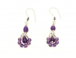 925 Silver Little Amethyst Hoop Earrings - Nusrettaki (1)