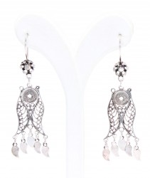 925 Silver Tulip Model Filigree Earring, Dangle Earrings - Nusrettaki (1)