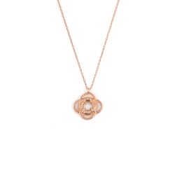 Sterling Silver Life Ring Pendant Necklace, Rose Gold Vermeil - Nusrettaki (1)