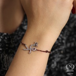 925 Sterling Silver Children's Bouquet Cord Bracelet - Nusrettaki