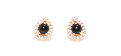 925 Rose Silver Entourage Onyx Drop Earrings - Nusrettaki (1)