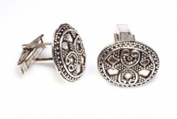 Silver Tiny Ball Design Hand-crafted Cufflink - Nusrettaki