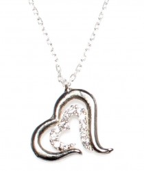 Sterling Silver Intimate Hearts Necklace - Nusrettaki (1)