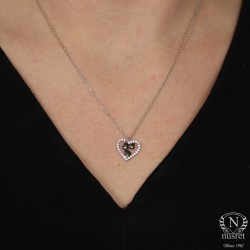 Sterling Silver Heart Design Necklace - Nusrettaki