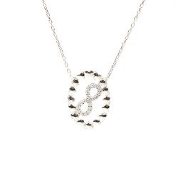 Silver Heart in Infinity Necklace - Nusrettaki (1)