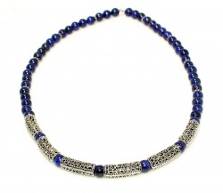 Silver Necklace with Lapis - Nusrettaki (1)