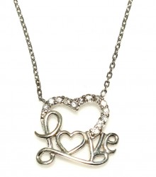 Sterling Silver Dolphin & Hearts Necklace - Nusrettaki (1)