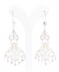 925 Silver Chandelier Filigree Earrings, Vintage Model - Nusrettaki