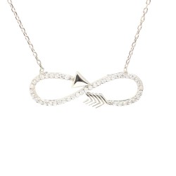 Silver Endless Love Arrows Necklace - Nusrettaki (1)