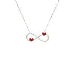 Silver Heart & Infinity Necklace - Nusrettaki (1)