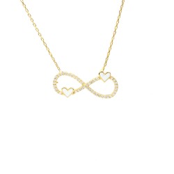 Silver Infinity &Heart Necklace - Nusrettaki (1)