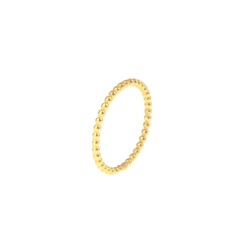 Sterling Silver Beaded Stylish Ring, Gold Vermeil - Nusrettaki (1)