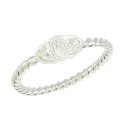 Silver Erzurum's Twisted Wire Bracelet Leaf Top - Nusrettaki (1)