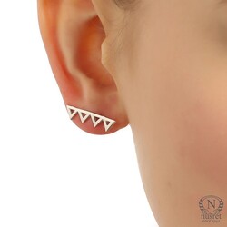 925 Ayar Gümüş Zikzak Earcuff Küpe - Nusrettaki (1)