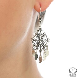 925 Silver Chandelier Filigree Earring - Nusrettaki