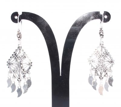 925 Silver Chandelier Filigree Earring - 2