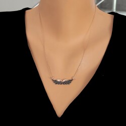 925 Sterling Silver Angel Wing Budgerigar Necklace - Nusrettaki