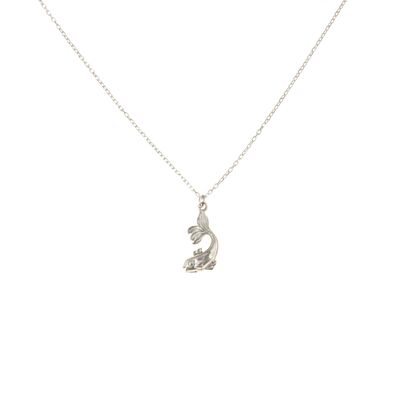 925 Sterling Silver Baby Fish Model Necklace - 4