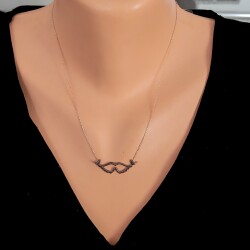 925 Sterling Silver Bird & Angel Wing Necklace - 1