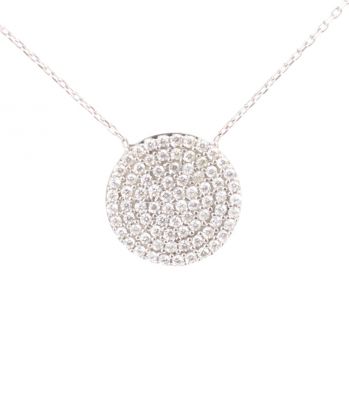 925 Sterling Silver Circle Model Necklace With Cz - 2