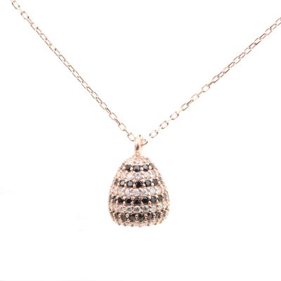 925 Sterling Silver Drop Ball Necklace With Cz - 2