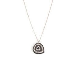 Sterling Silver Evil Eye Heart Necklace - Nusrettaki (1)