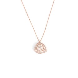 925 Sterling Silver Heart Necklace, Rose Gold Plated - Nusrettaki (1)