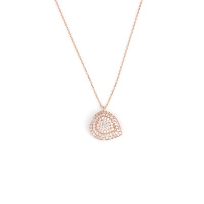 925 Sterling Silver Heart Necklace, Rose Gold Plated - 2