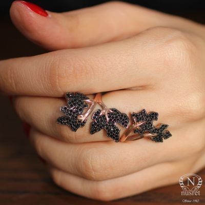 925 Sterling Silver Leaf Models Ring - 3