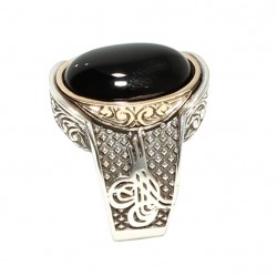 925 Sterling Silver Onyx Stone Men Ring - 3