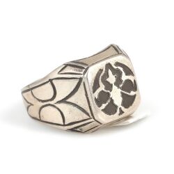 925 Sterling Silver Patterned Ring - Nusrettaki (1)