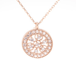 925 Sterling Silver Round Necklace, Rose Gold Plated - 4