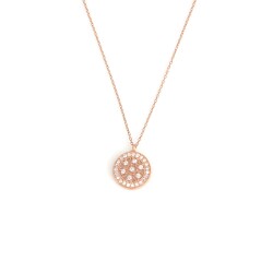 925 Sterling Silver Round Necklace, Rose Gold Plated - Nusrettaki (1)