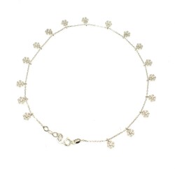 925 Sterling Silver Snowflake Anklet - Nusrettaki