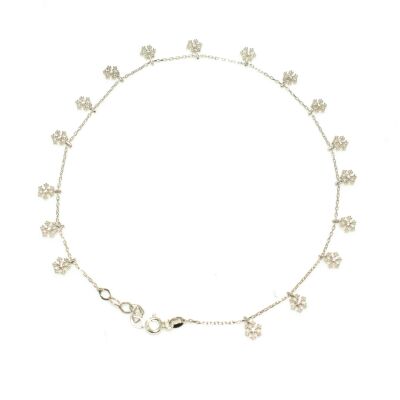 925 Sterling Silver Snowflake Anklet - 1