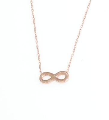 925 Sterling Silver Infinity Dainty Necklace, Rose Gold Vermeiled - 3