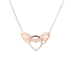 925 Sterling Silver Wings Of Love Necklace - 2