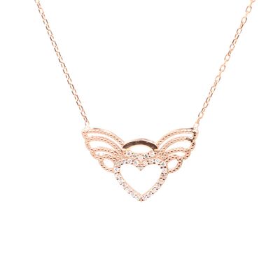 925 Sterling Silver Wings Of Love Necklace - 2