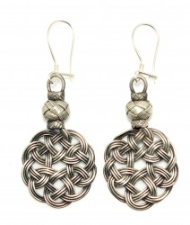 Pure 999 Silver Love Knot Kazaz Earrings - Nusrettaki