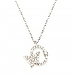 Circle Butterfly Model 925 Sterling Silver Necklace - 2