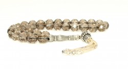 Silver Prayer Beads with Smoky Quartz - Nusrettaki (1)