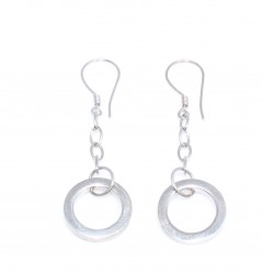 Hoop Model, 925 Silver, Pendant Dangle Earrings - Nusrettaki