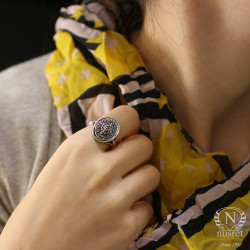 Silver Antique Ring with CZ Black - Nusrettaki