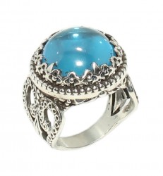 Silver Ring with Aquamarine - 4