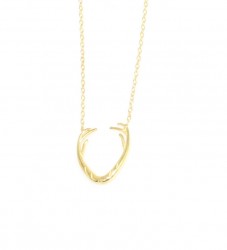 Sterling Silver Buckhorn Dainty Necklace, Gold Plated - 3