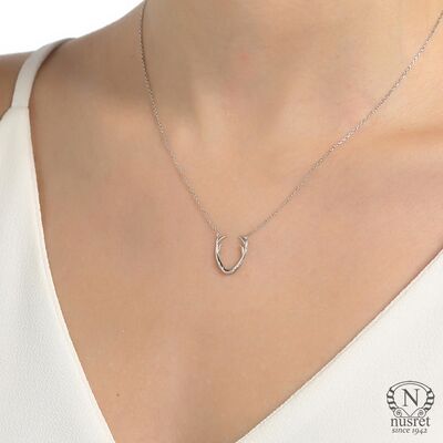 Sterling Silver Buckhorn Dainty Necklace, Gold Plated - 1